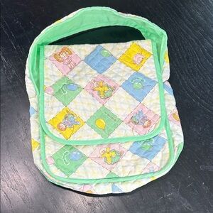 Vtg Kids Patchwork quilted 80s- cabbage patch kids - pastels toy accessories